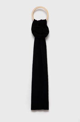 Polo Ralph Lauren Eșarfă De Lână Culoarea Negru, Material Neted Dama, Tricotaj