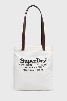Superdry Geanta Culoarea Alb Bărbaţi, Textil, Model Print