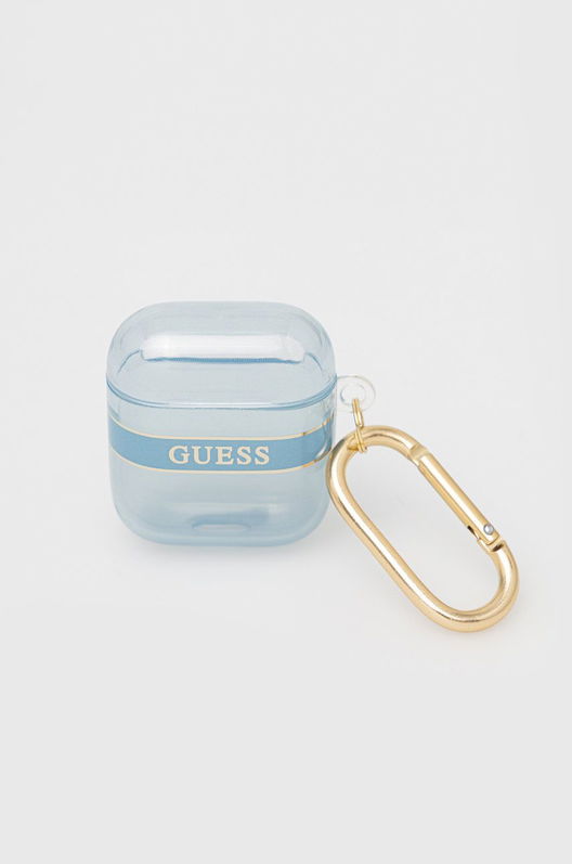 Guess Husa Airpods Airpods Cover Dama Albastru, Model Print