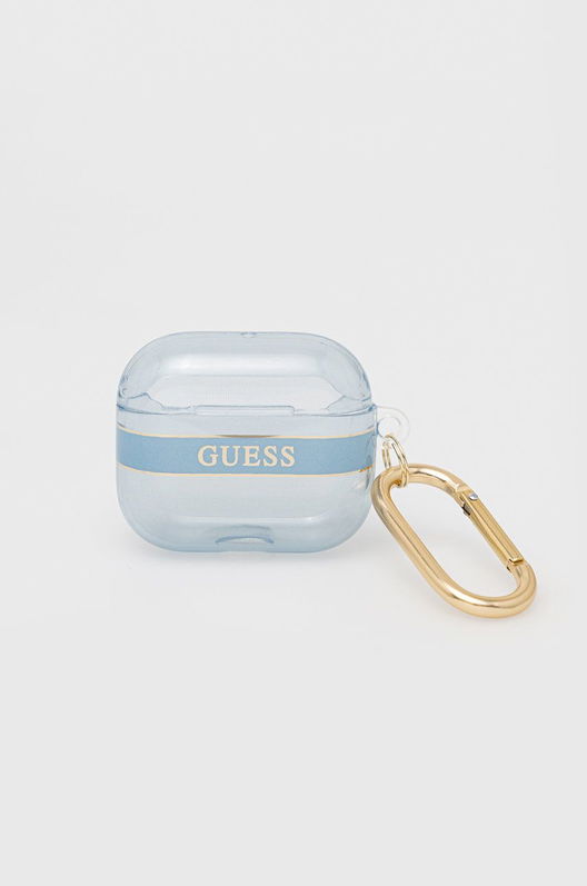 Guess Husa Airpods Airpods 3 Cover Dama Albastru, Model Print