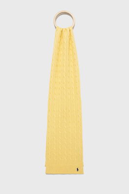 Polo Ralph Lauren Esarfa Din Bumbac Culoarea Galben, Neted Dama