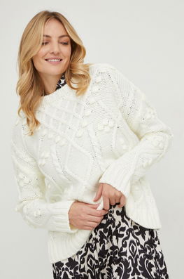 Answear Lab Pulover De Lana Femei, Culoarea Bej, Călduros Dama, Cu Un Amestec De Lana