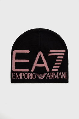 EA7 Emporio Armani Caciula Culoarea Negru, Din Tesatura Neteda Dama, Model Print