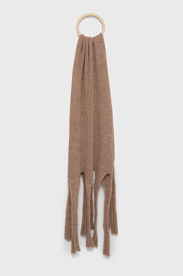 Sisley Esarfa Din Amestec De Lana Culoarea Bej, Neted Dama, Tricotaj