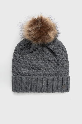 Roxy Caciula Blizzard Culoarea Gri, Din Tricot Gros Dama