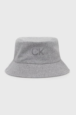 Calvin Klein Palarie Cu Doua Fete Culoarea Gri Dama, Model Melanj