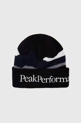 Peak Performance Caciula De Lana Culoarea Negru, De Lana, Din Tricot Gros Dama, Model Imprimeu