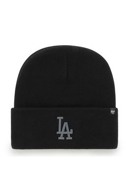 47brand Caciula Mlb Los Angeles Dodgers Culoarea Negru, Dama, Model Imprimeu