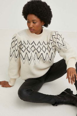 Answear Lab Pulover Femei, Culoarea Bej, Cu Turtleneck Dama