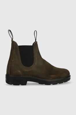 Blundstone Ghete Chelsea De Piele Femei, Culoarea Verde, Cu Toc Plat Dama