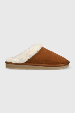 Polo Ralph Lauren Papuci Din Piele Intoarsa Kayleligh , Culoarea Maro Dama