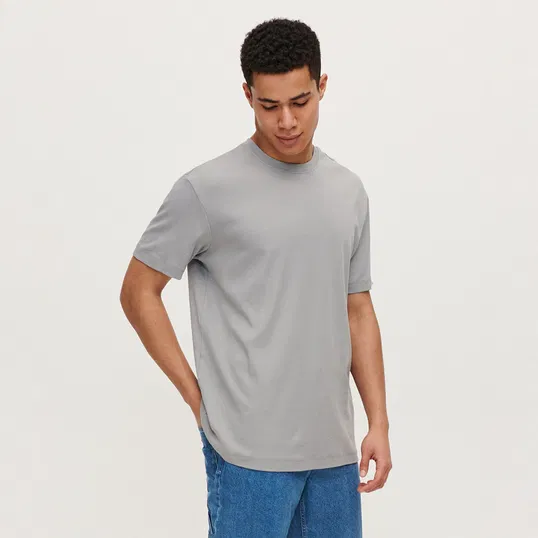 House - Tricou basic uni - Gri deschis
