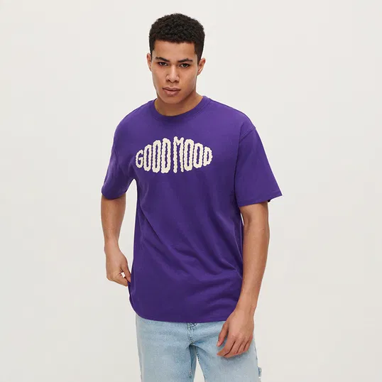 House - Tricou cu inscripție Good Mood - Violet