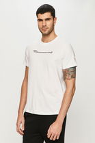 Mânecă Scurtă Tricou Guess Bărbaţi Alb, Bumbac, Model Imprimeu