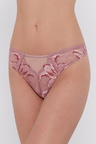 Calvin Klein Underwear Tanga Culoarea Roz Dama, Dantela