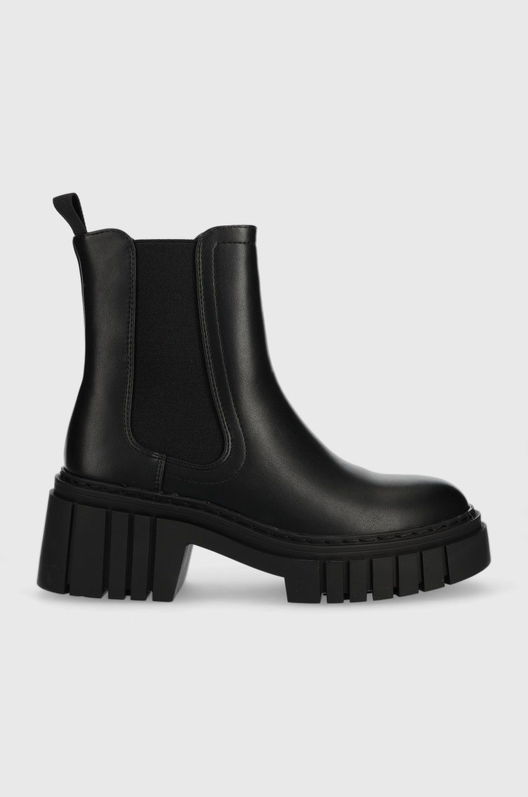 Answear Lab Cizme Femei, Culoarea Negru, Cu Toc Plat, Izolare Usoara Dama, Imitatie De Piele