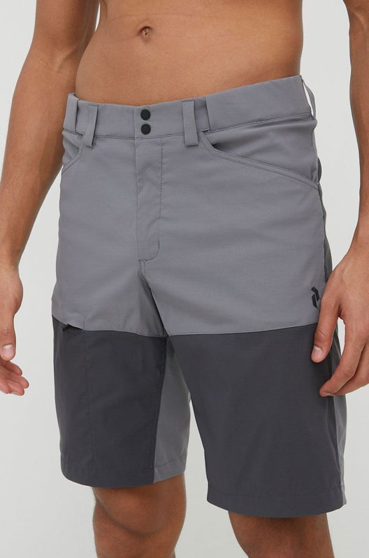 Peak Performance Pantaloni Scurți Outdoor Iconiq Barbati, Culoarea Gri Bărbaţi, Panza