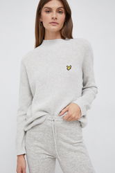 Lyle & Scott Pulover Din Amestec De Lana Femei, Culoarea Gri, Cu Turtleneck Dama, Cu Un Amestec De Lana