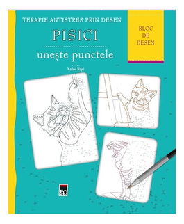 Terapie antistres. Bloc de desen. Pisici. Unește punctele - Paperback brosat - Karine Nayé - RAO