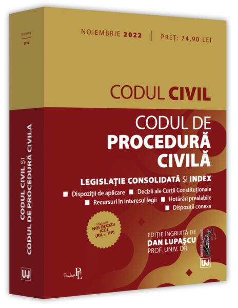 Codul civil și Codul de procedură civilă: noiembrie 2022 - Paperback brosat - Dan Lupaşcu - Universul Juridic