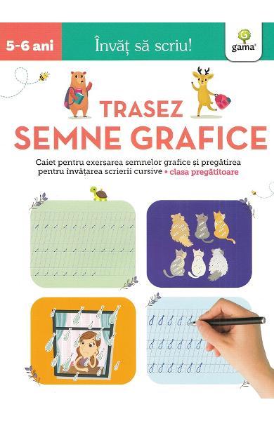 Trasez semne grafice 5-6 ani. Invat sa scriu!