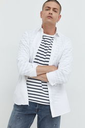 Premium By Jack&Jones Camasa Din Bumbac Barbati, Culoarea Alb, Slim Bărbaţi, Elegant