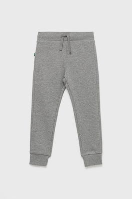 United Colors Of Benetton Pantaloni De Trening Din Bumbac Pentru Copii Culoarea Gri, Melanj