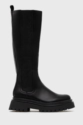 Answear Lab Cizme Femei, Culoarea Negru, Cu Platforma Dama, Imitatie De Piele