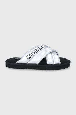 Calvin Klein Jeans Papuci De Casa Culoarea Argintiu Dama