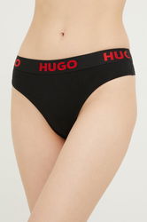 HUGO Tanga Culoarea Negru Dama, Tricotaj