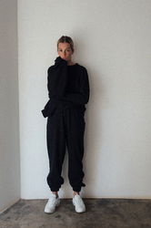 Pantaloni Mild Cotton Muuv. Dama Negru, Bumbac