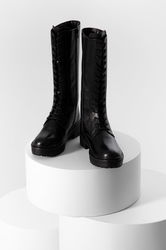 Answear Lab Ghete De Piele Femei, Culoarea Negru, Cu Platforma, Izolare Usoara Dama