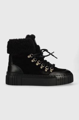 Gant Cizme De Iarna Snowmont Culoarea Negru Dama, Piele Intoarsa