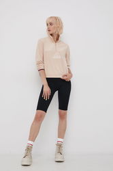 Adidas Bluză H10241 Femei, Culoarea Galben, Cu Imprimeu Dama Bej, Polar