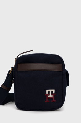 Tommy Hilfiger Borseta Culoarea Albastru Marin Bărbaţi Bleumarin, Imitatie De Piele, Model Imprimeu