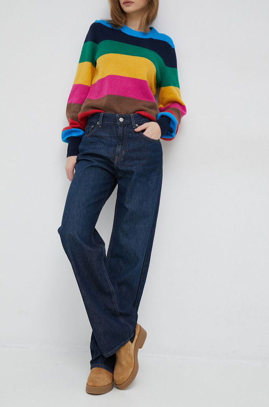 Lauren Ralph Lauren Jeansi Femei High Waist Dama Bleumarin
