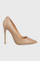 Guess Stilettos De Piele Felyx5 Culoarea Bej Dama, Toc Subtire