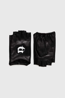 Karl Lagerfeld Manusi De Piele Femei, Culoarea Negru Dama, Model Imprimeu