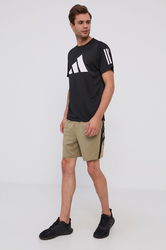 Adidas Pantaloni Scurți H28805 Bărbați, Culoarea Verde Bărbaţi, Panza, Model Print