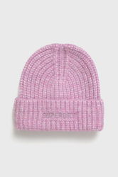 Superdry Caciula Din Amestec De Lana Culoarea Roz, Din Tricot Gros Dama, Model Melanj