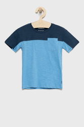 Tom Tailor Tricou De Bumbac Pentru Copii Neted Albastru