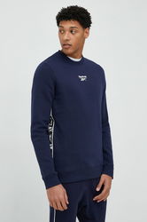 Reebok Bluza Barbati, Culoarea Albastru Marin, Cu Imprimeu Bărbaţi Bleumarin