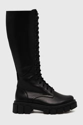 Wojas Ghete De Piele Femei, Culoarea Negru, Cu Platforma Dama
