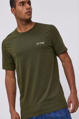 Calvin Klein Underwear Tricou De Pijama Culoarea Verde, Material Neted Bărbaţi, Bumbac