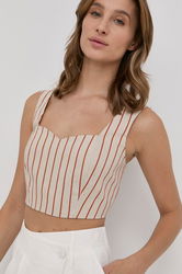 Silvian Heach Bluza Culoarea Bej Dama, Model Curele
