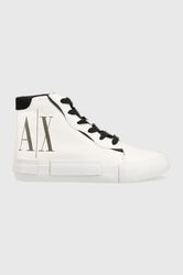 Armani Exchange Tenisi Femei, Culoarea Alb Dama, Textil
