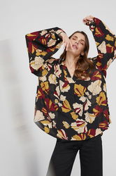 Answear Lab Bluza Femei, Culoarea Negru, In Modele Florale Dama, Vascoza, Casual, Model Flori