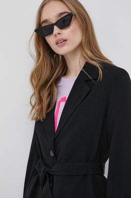 Vero Moda Sacou Culoarea Negru, Un Singur Rand De Nasturi, Neted Dama, Panza