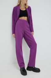 Vila Pantaloni Vikamma Femei, Culoarea Violet, Lat, High Waist Dama, Panza