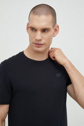 4F Tricou Din Bumbac Culoarea Albastru Marin, Neted Bărbaţi Bleumarin